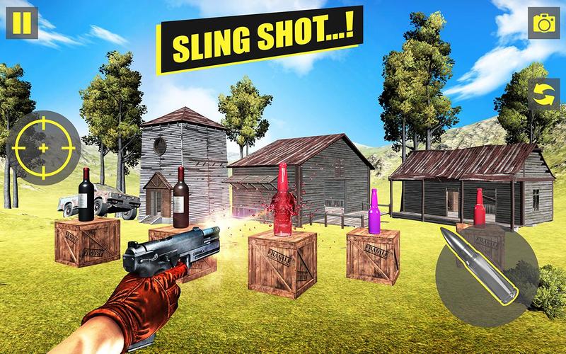 Real 3D Bottle Shooting Game Captura de tela 0