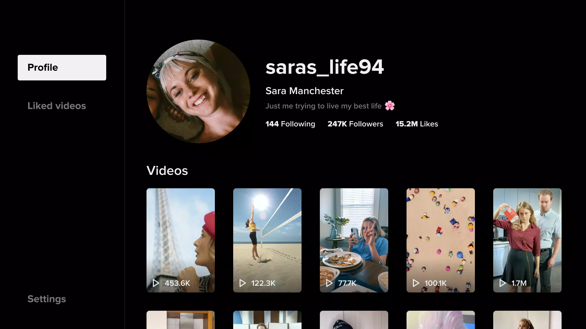 TikTok for Android TV ဖန်သားပြင်ဓာတ်ပုံ 3