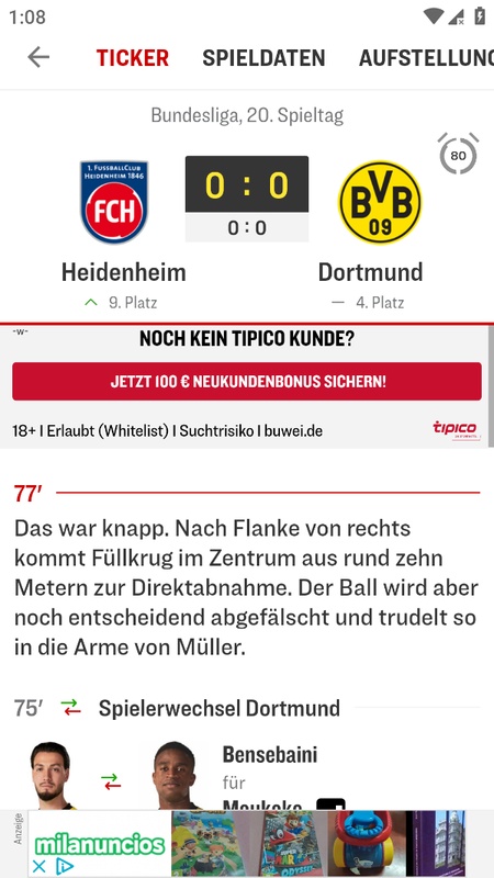 kicker Fußball News Captura de pantalla 1