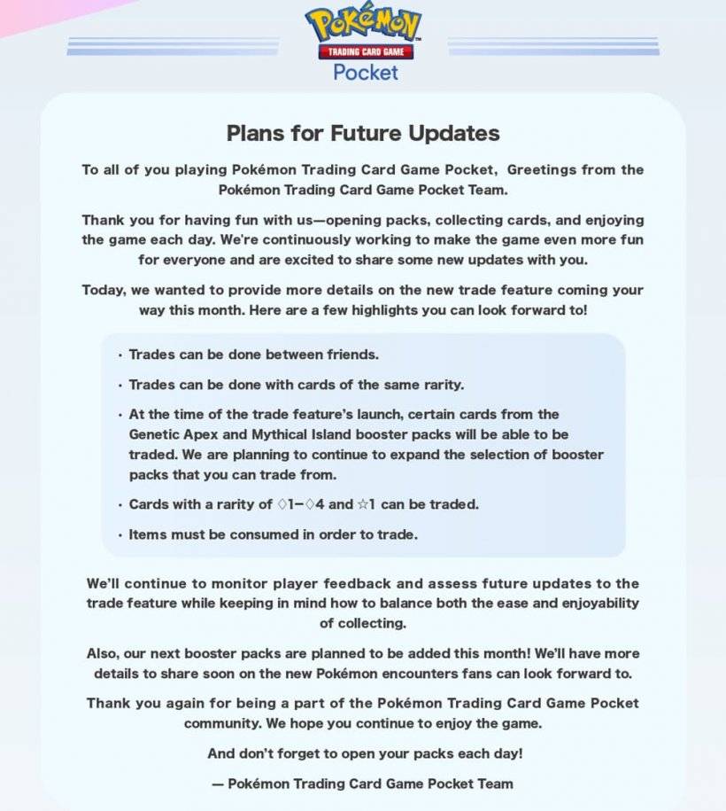 List of included features for the trading system