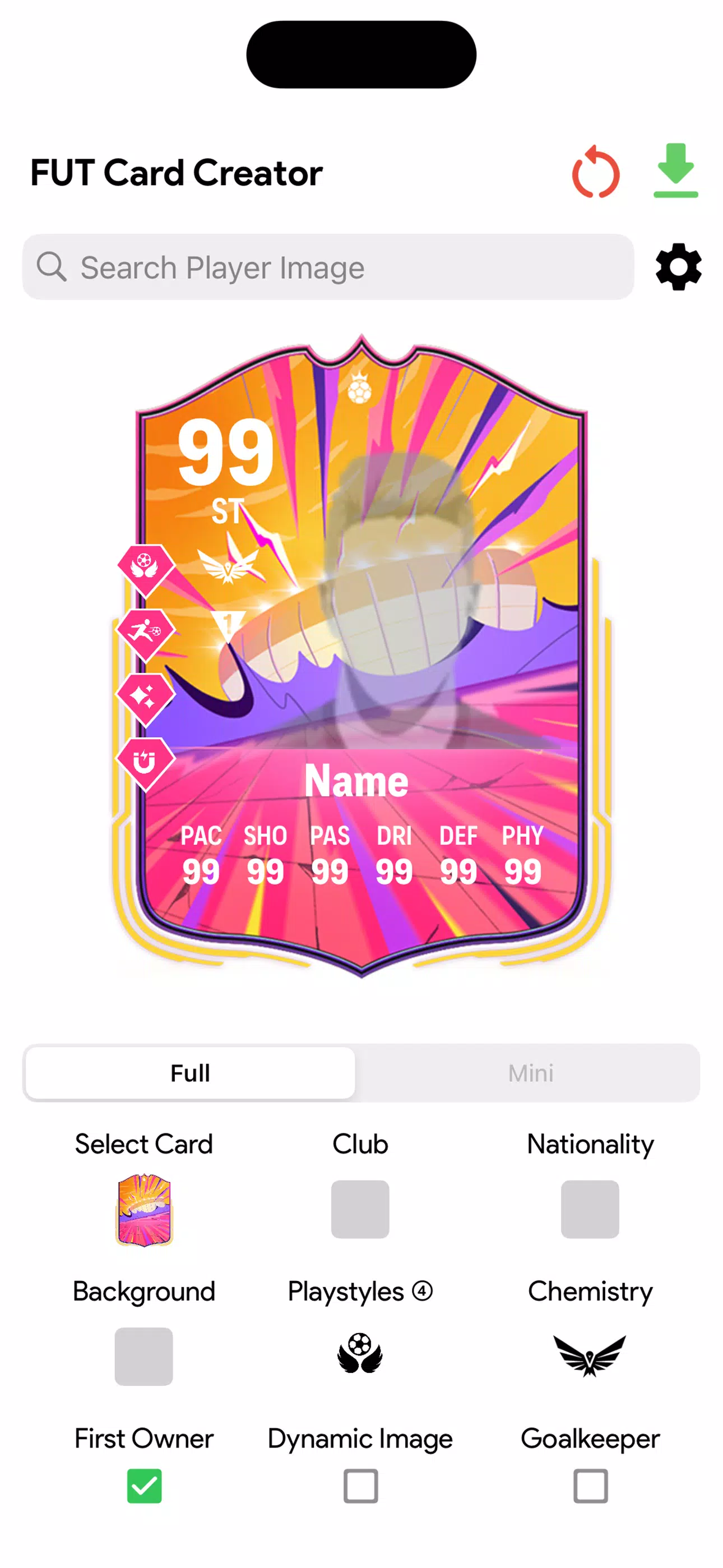 FC Card Creator 25 Schermafbeelding 0