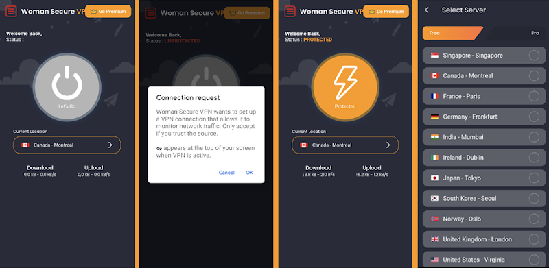 Woman Secure VPN Screenshot 2