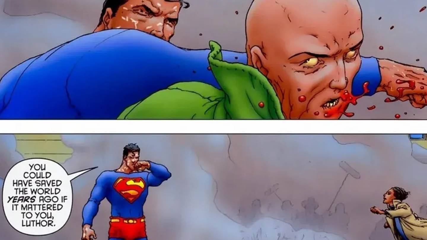 Süpermen Lex Luthor ile savaşıyor