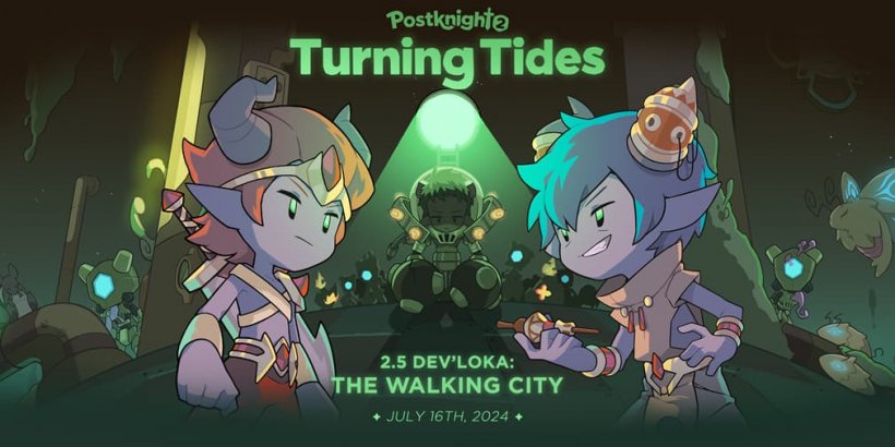 Postknight 2Kisah epik untuk diteruskan dengan kemas kini akan datang yang meneroka Dev\'Loka: The Walking City