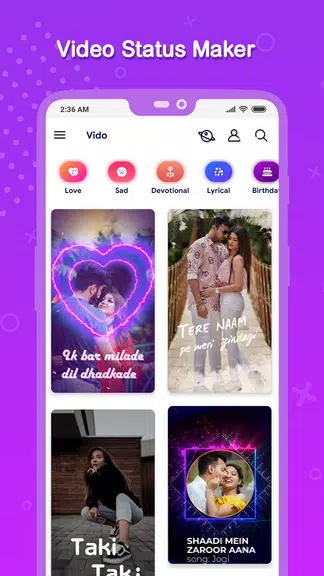 Schermata Vido : Video Status Maker 0