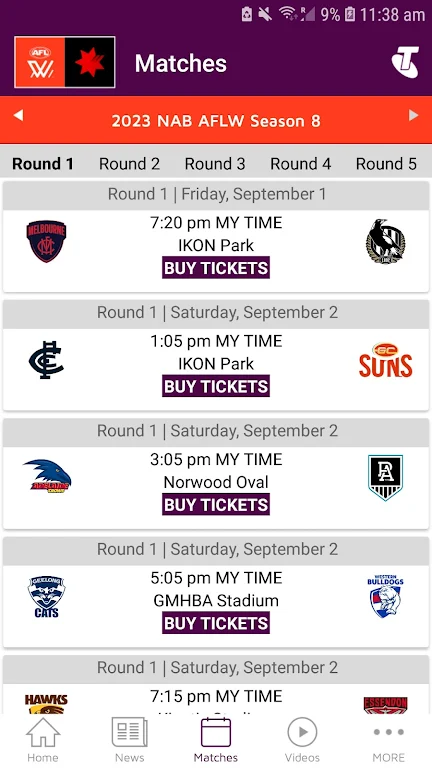 AFLW Official App 스크린샷 2