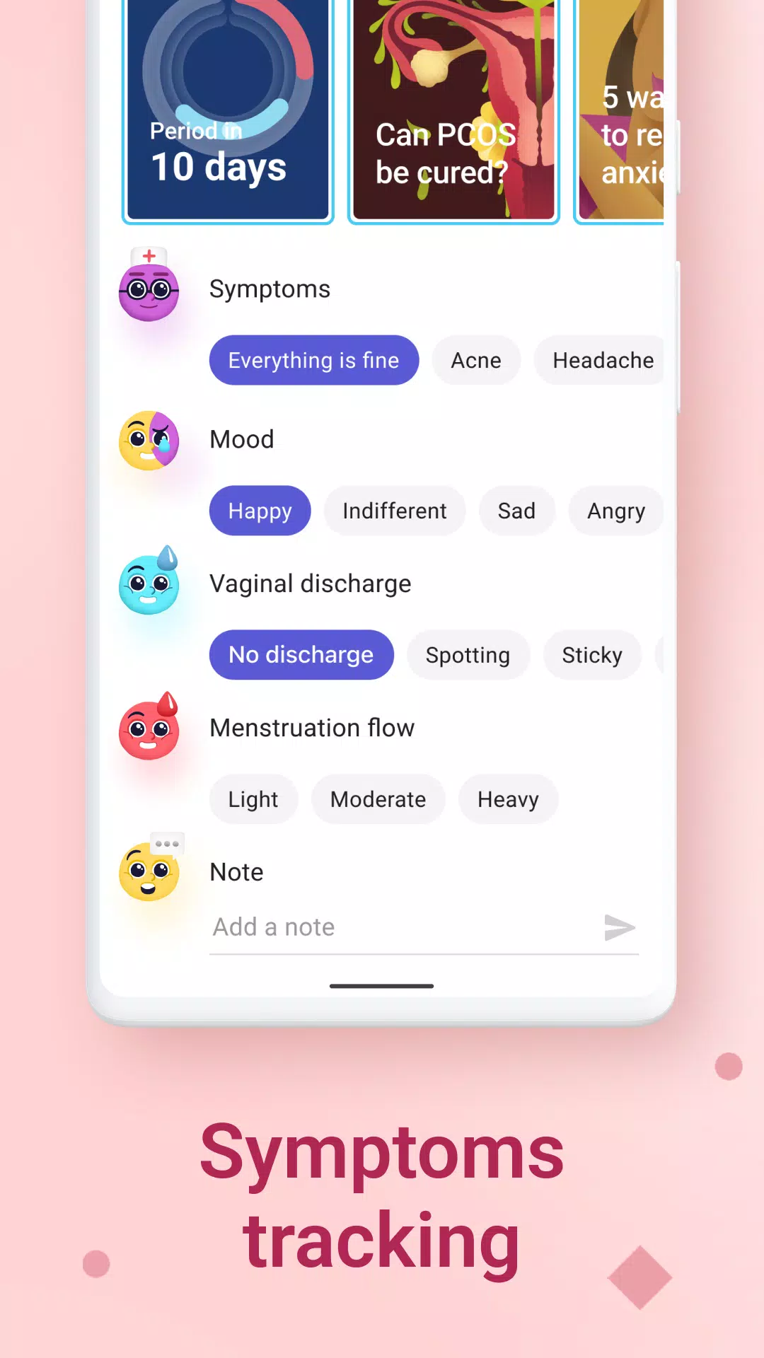 Clover－Period & Cycle Tracker ภาพหน้าจอ 3