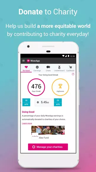 WowApp - Earn. Share. Do Good Capture d'écran 3