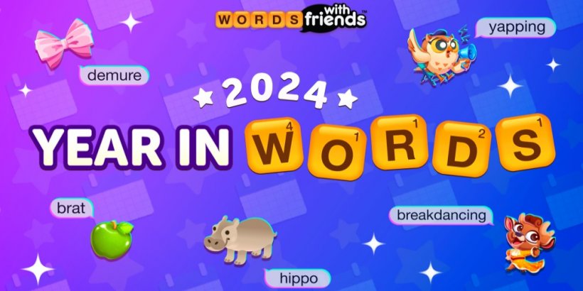 Words With Friends vat de beste momenten van 2024 samen met de functie Jouw jaar in woorden