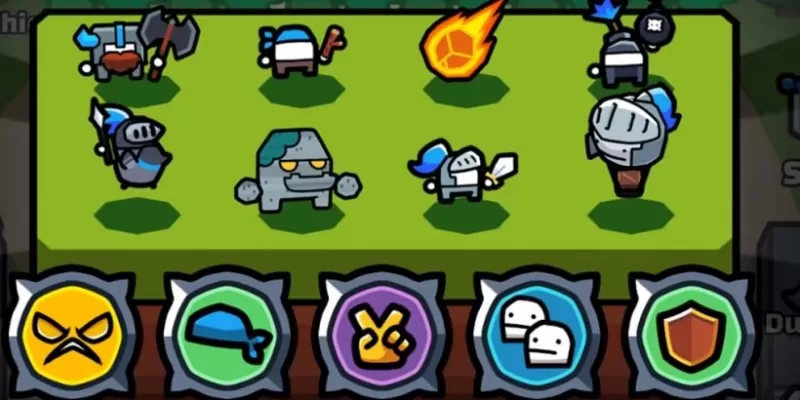 a bunch of cute warriors with different menu skills