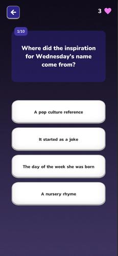 Wednesday Addams Trivia 스크린샷 1