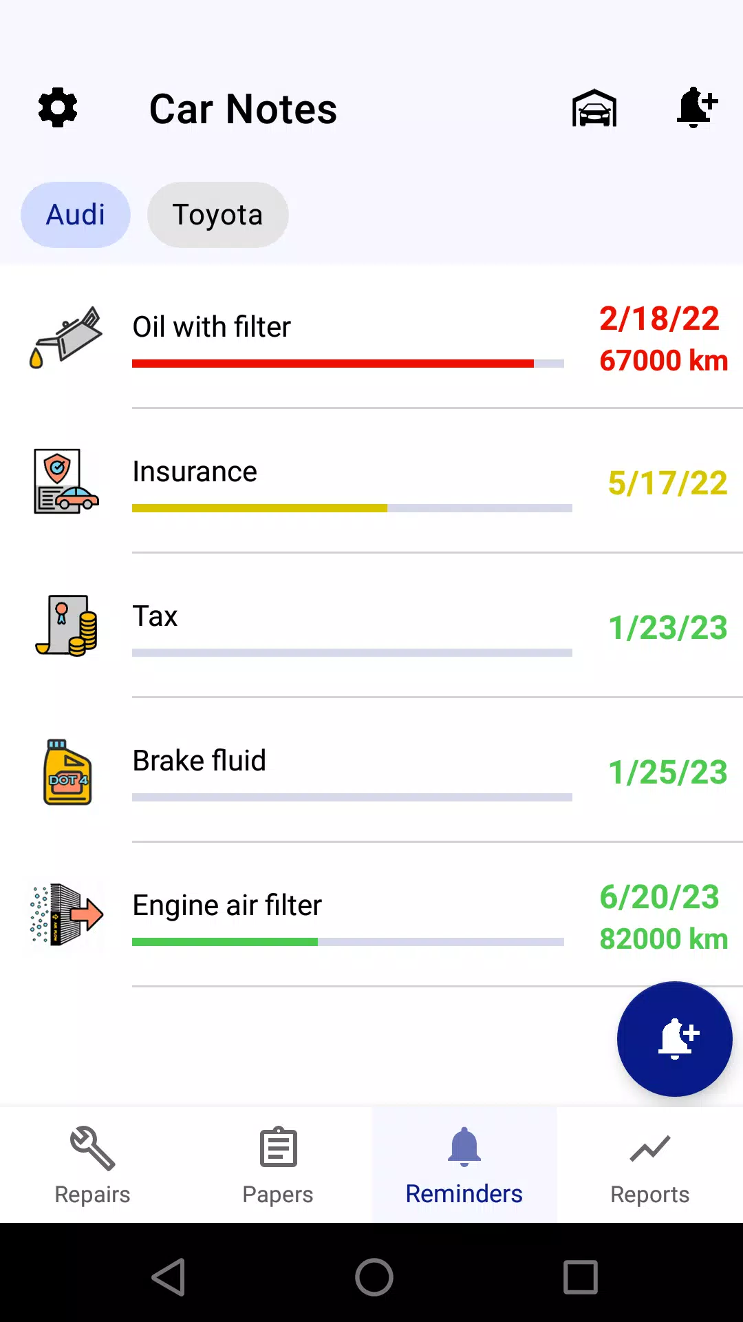 Car service tracker Capture d'écran 2