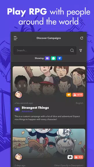 mRPG - Chat app to play RPGs 스크린샷 0