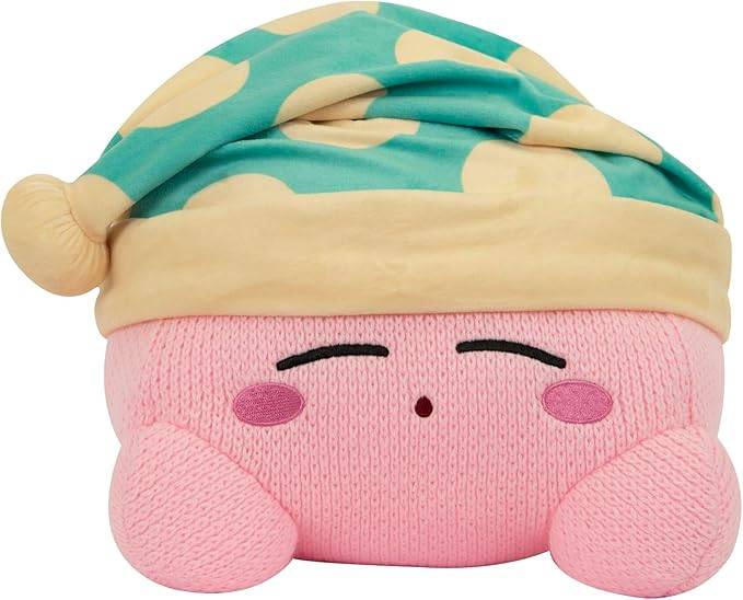 Tomy Nuiguru Knit Kirby Plush - Sleeping Kirby Plushie