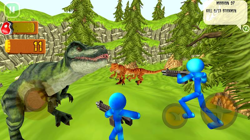 Stickman Dinosaur Hunter Ekran Görüntüsü 0