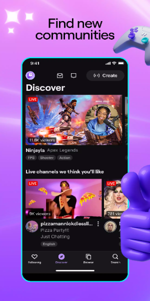 Twitch: Live Game Streaming Mod ภาพหน้าจอ 0