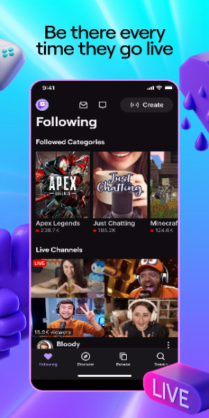 Twitch: Live Game Streaming Mod ภาพหน้าจอ 1