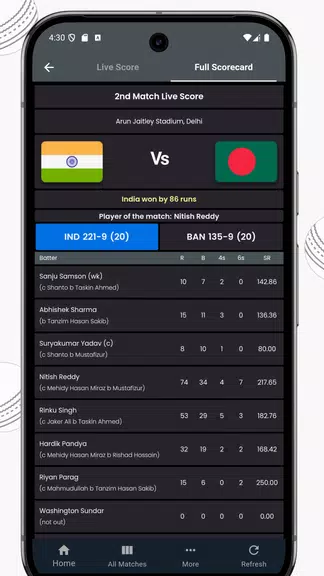 IND vs ZIM Live Cricket Score Capture d'écran 1