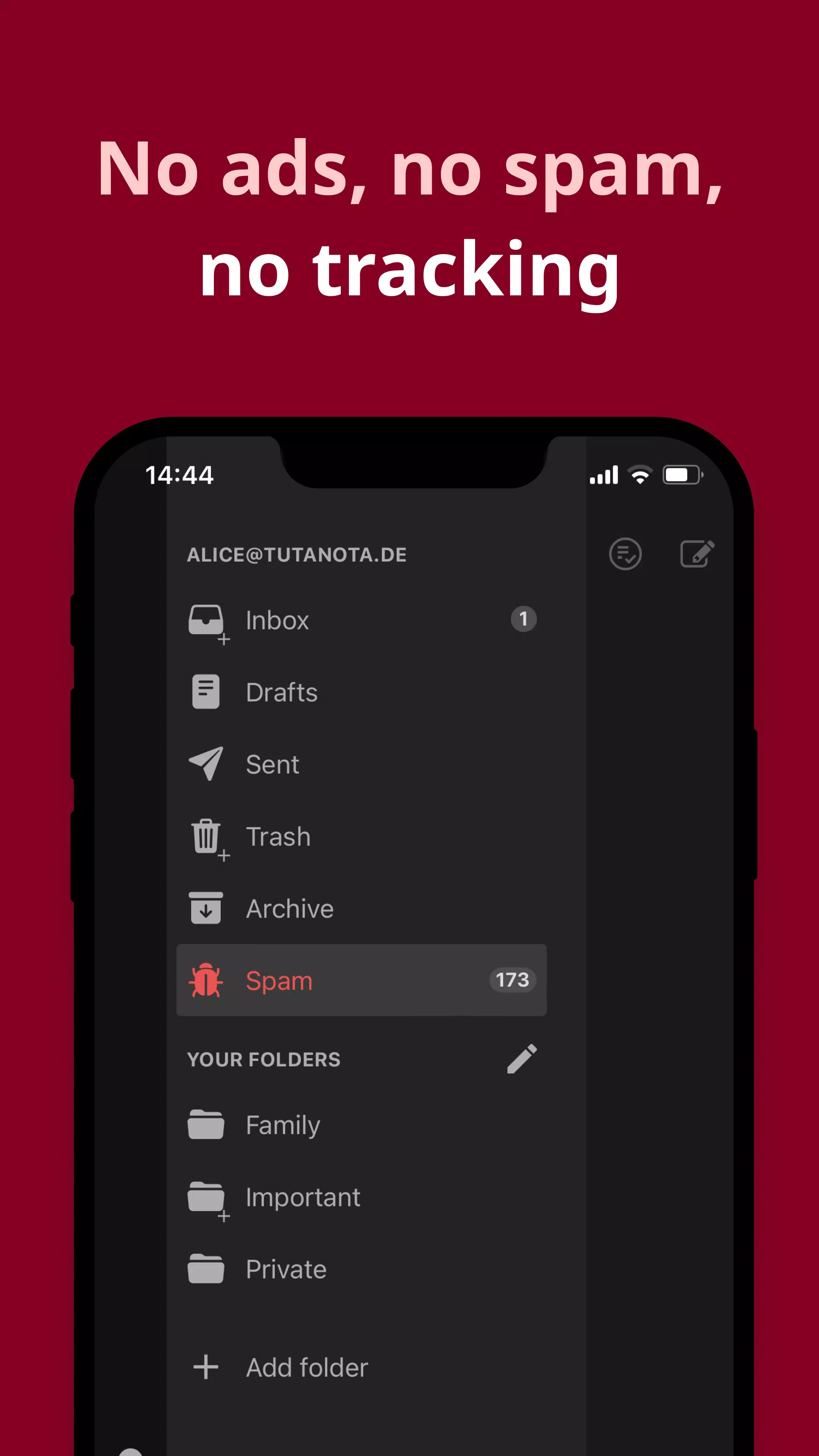 Schermata Private Encrypted Email Tuta 2