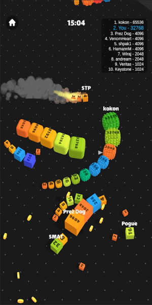 Snake Cube Arena: Merge 2048 Capture d'écran 2