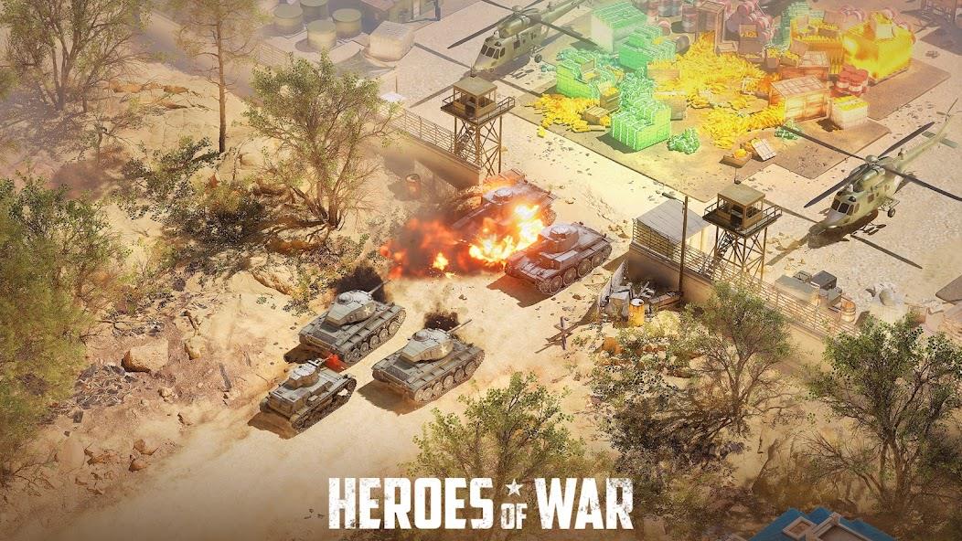 Heroes of War: Idle army game Mod Capture d'écran 1