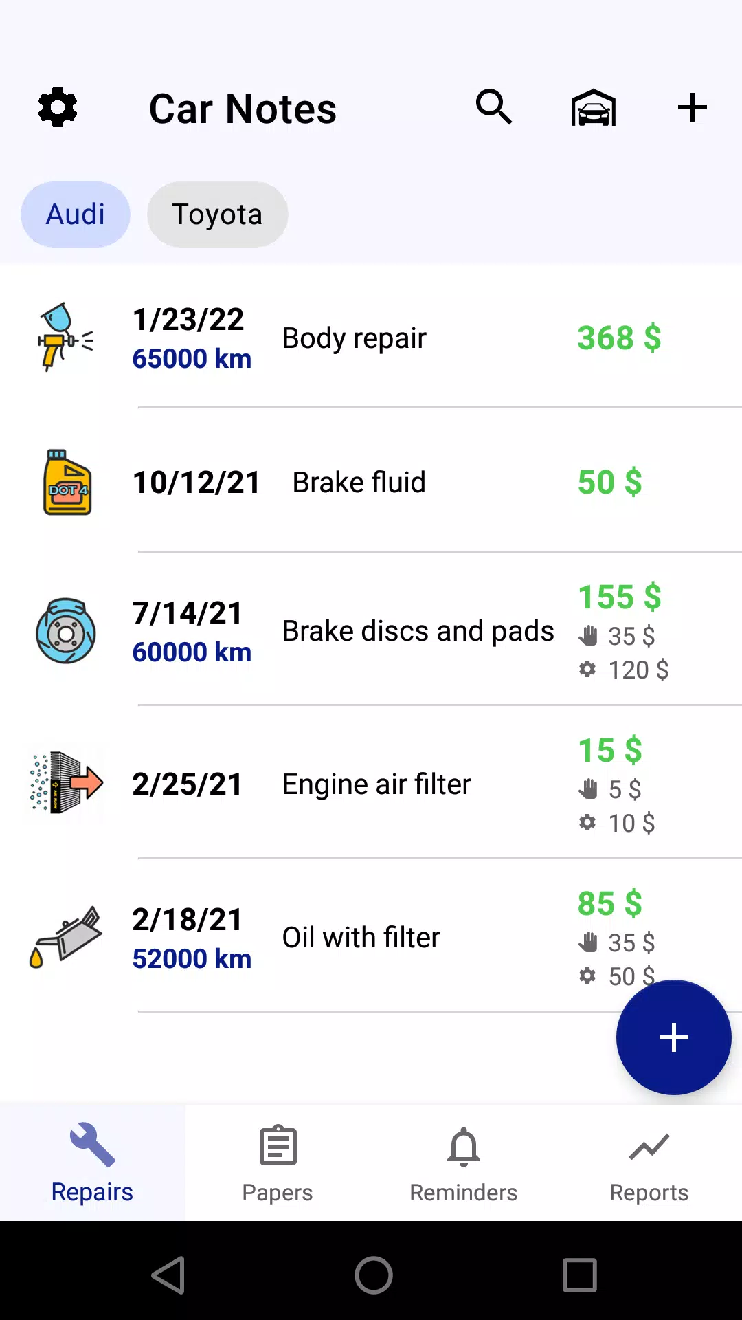 Car service tracker Ekran Görüntüsü 0