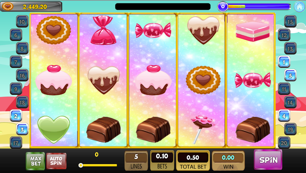 Candy Sweet Slot machine स्क्रीनशॉट 0