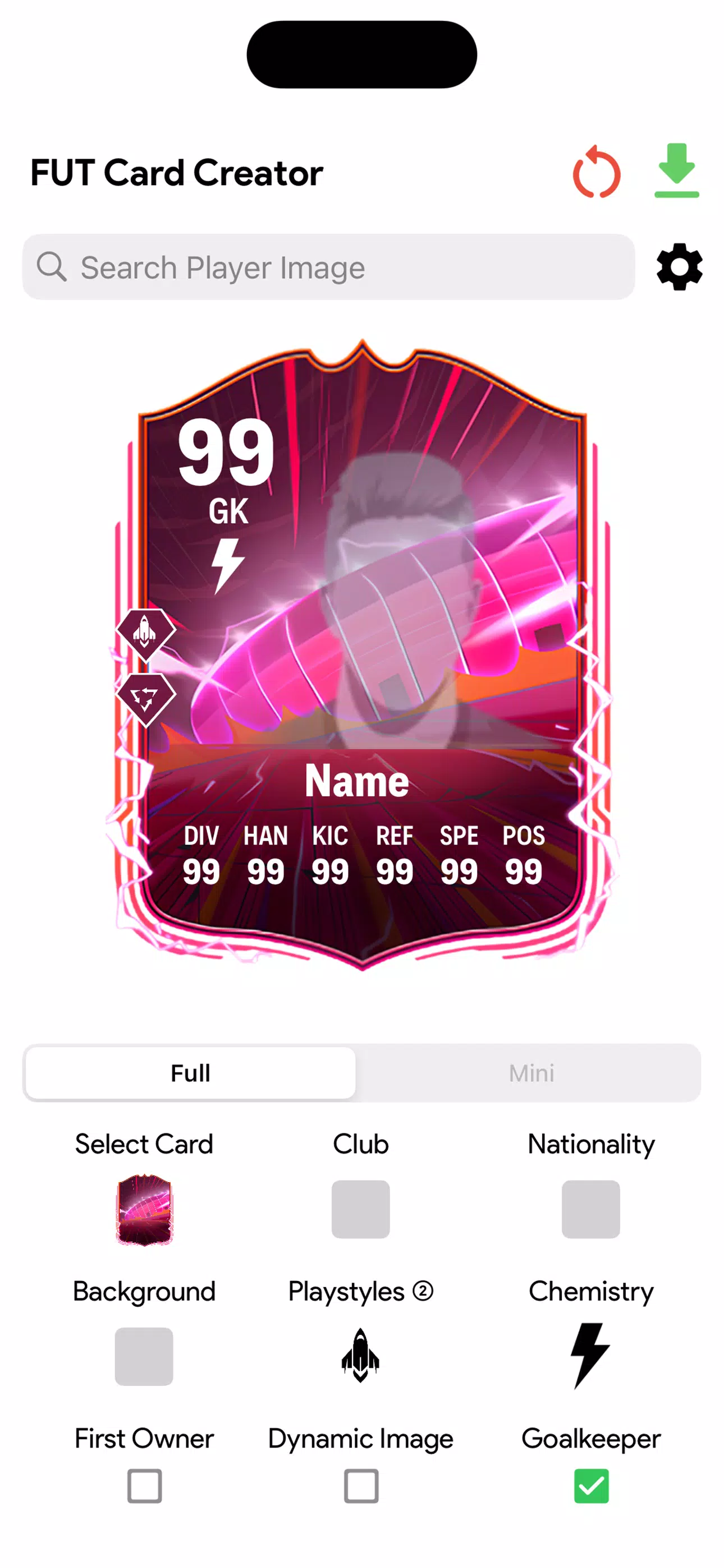 FC Card Creator 25 Schermafbeelding 1