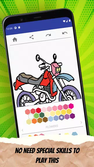 MotorBike Coloring Page Ekran Görüntüsü 2