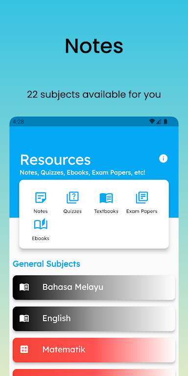 JomStudy: Form 3 - 5 Study App 스크린샷 1