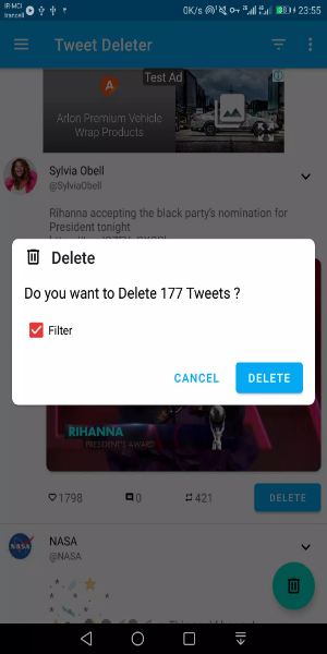Tweet Deleter - Delete Your Tweets Capture d'écran 0