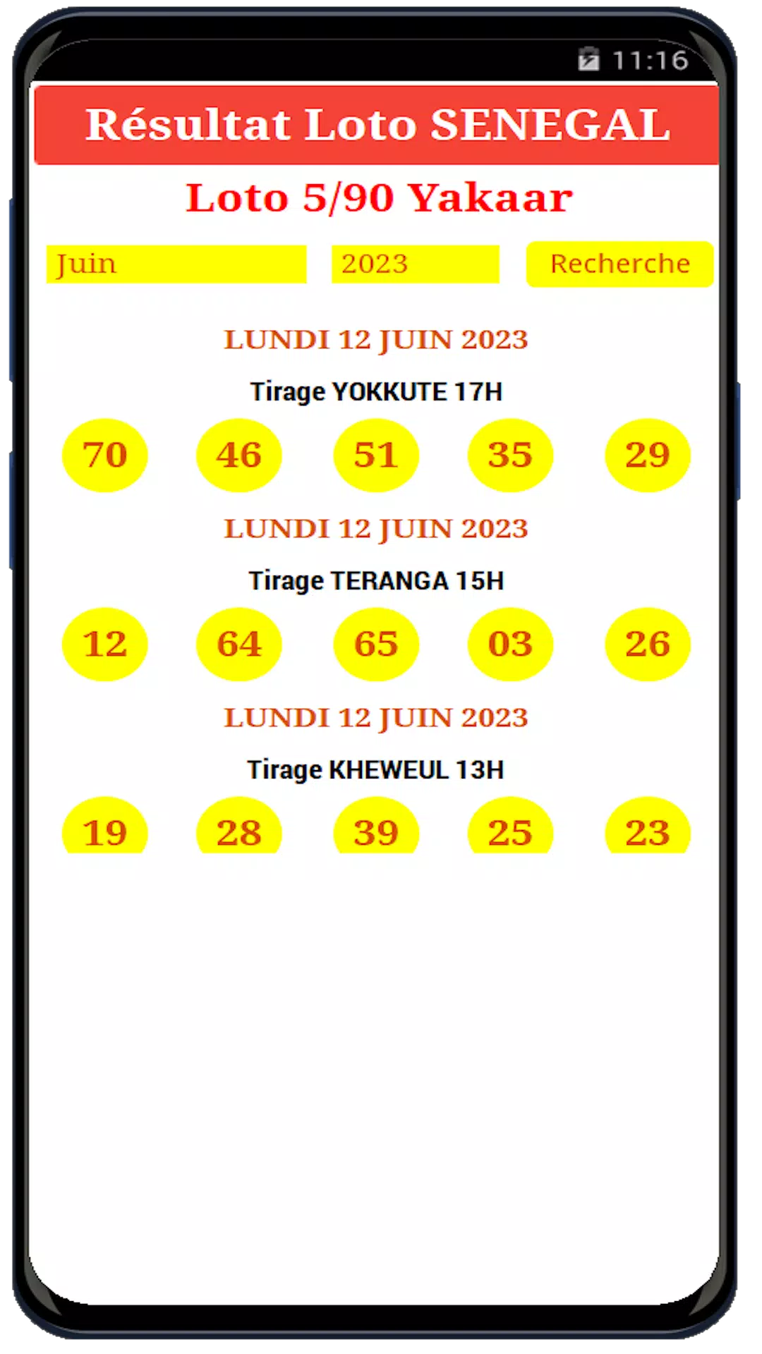 Loto Yakaar & SenLoto résultat Скриншот 3