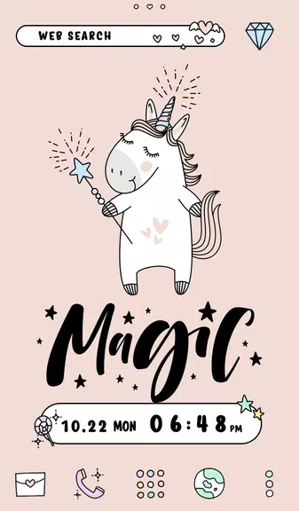 Unicorn Magic Theme Captura de pantalla 0