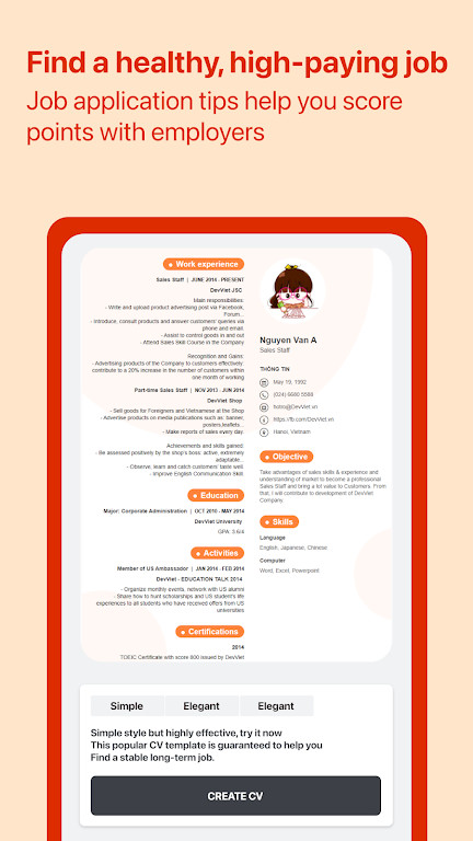 Cover Letter for Job App Captura de pantalla 1