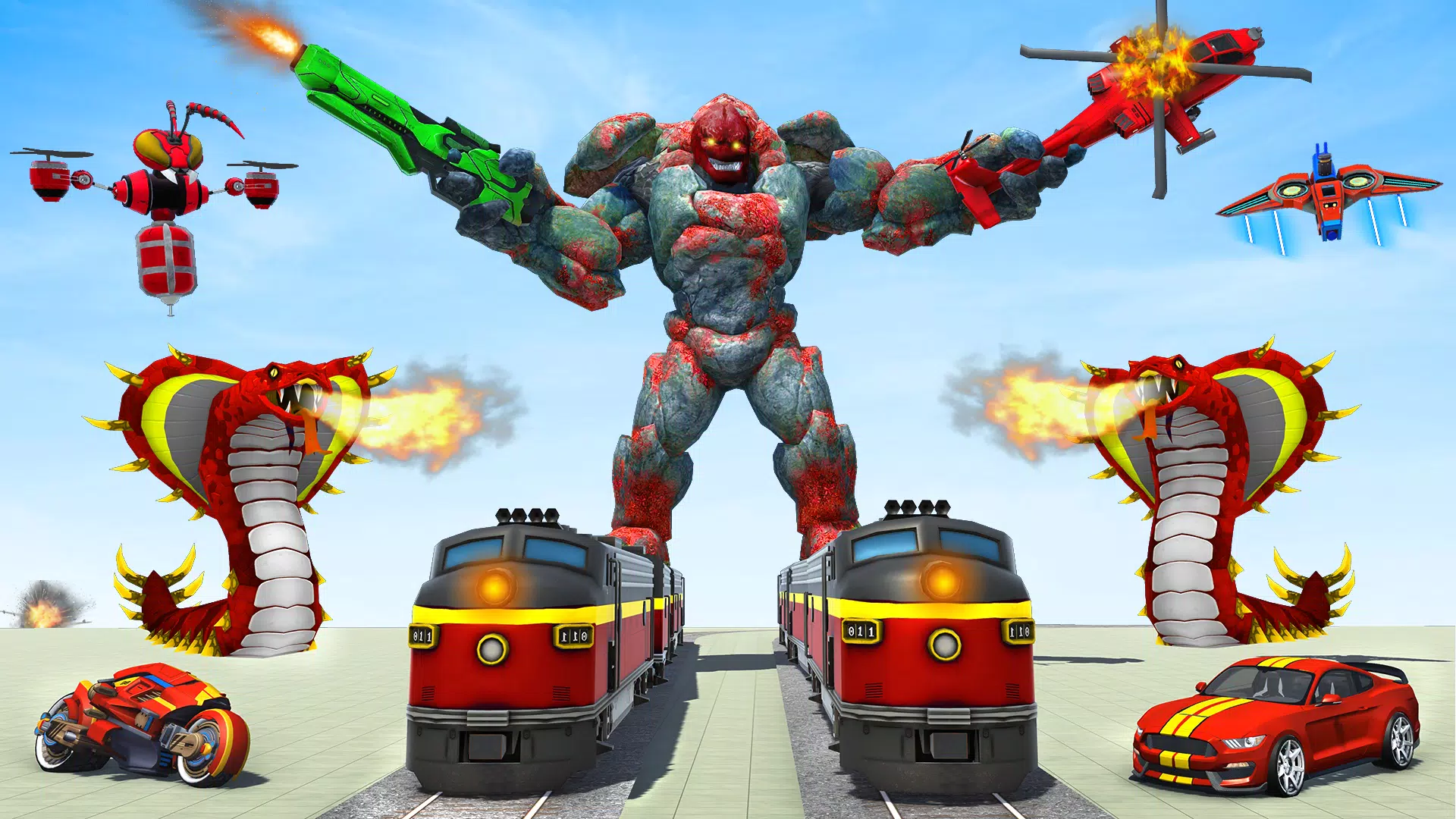 Snake Robot Game - Stone Robot Скриншот 3