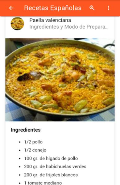 Recetas Españolas Captura de pantalla 0