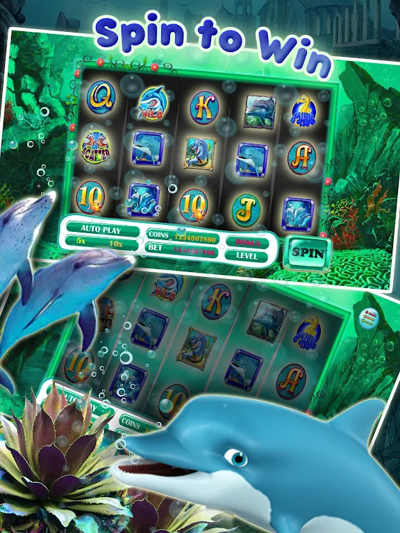 Lucky Dolphin Slots: Free Casino Slot Machines スクリーンショット 1