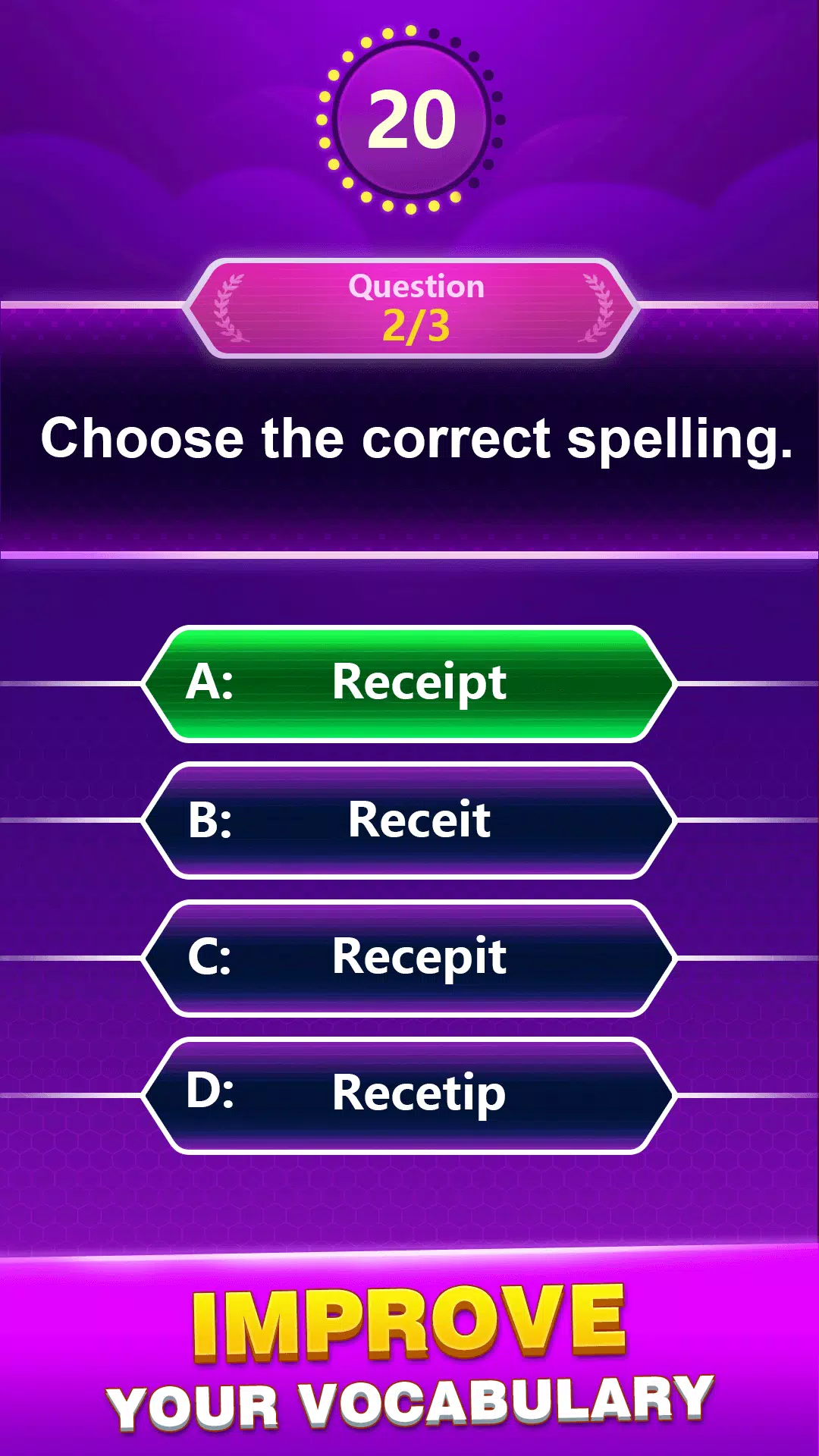 Spelling Quiz ဖန်သားပြင်ဓာတ်ပုံ 3