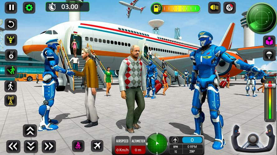Robot Avion Pilote Jeux 3D Capture d'écran 0