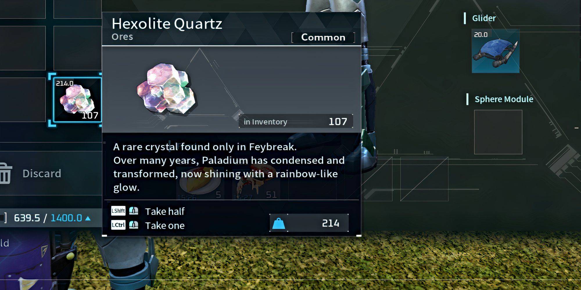 Player Mining Hexolite Quartz