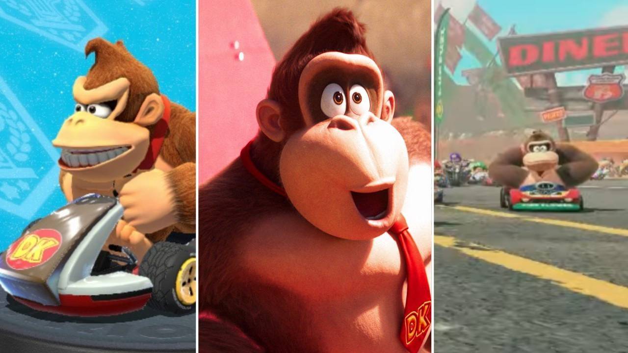 Donkey Kong in Mario Kart 8, the animated film, and Mario Kart 9 (Image Credit: Nintendo)
