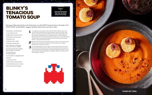 Pac-Man cookbook page spread