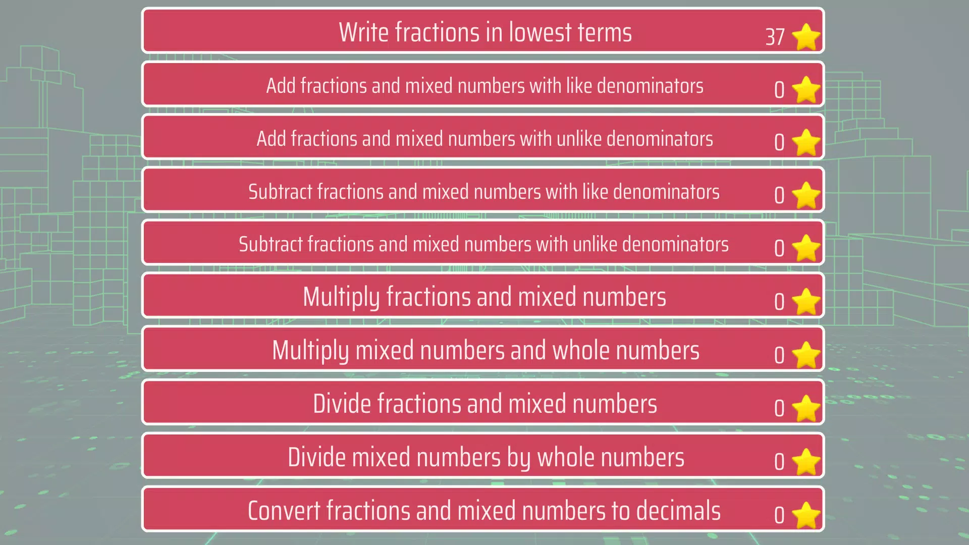 Fractions and mixed numbers 스크린샷 0