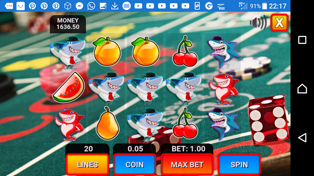 shark fruit casino slots machines स्क्रीनशॉट 2