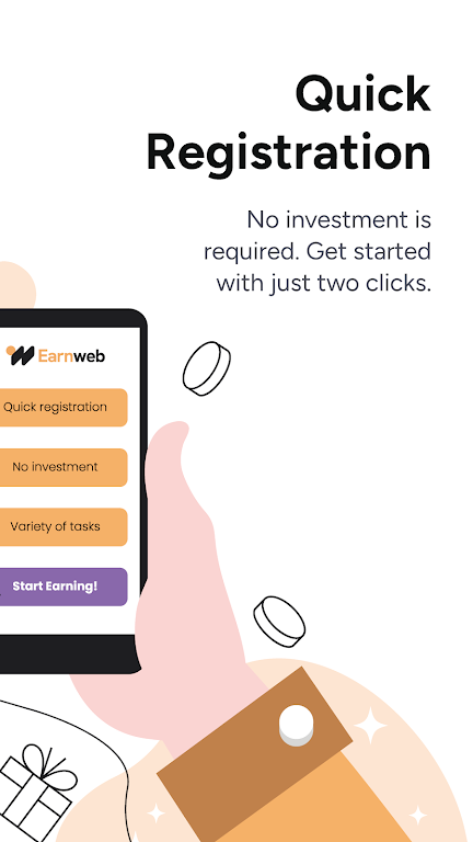 Earnweb: Earning app & website Schermafbeelding 1