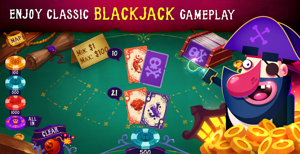 Pirates: Blackjack Free 21 ⚓ Screenshot 0