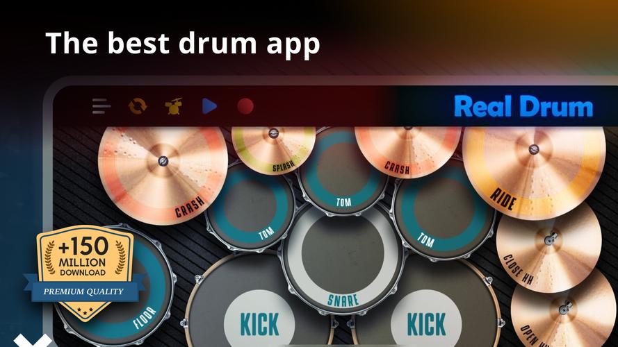 Real Drum: ドラムキットを演奏する スクリーンショット 0