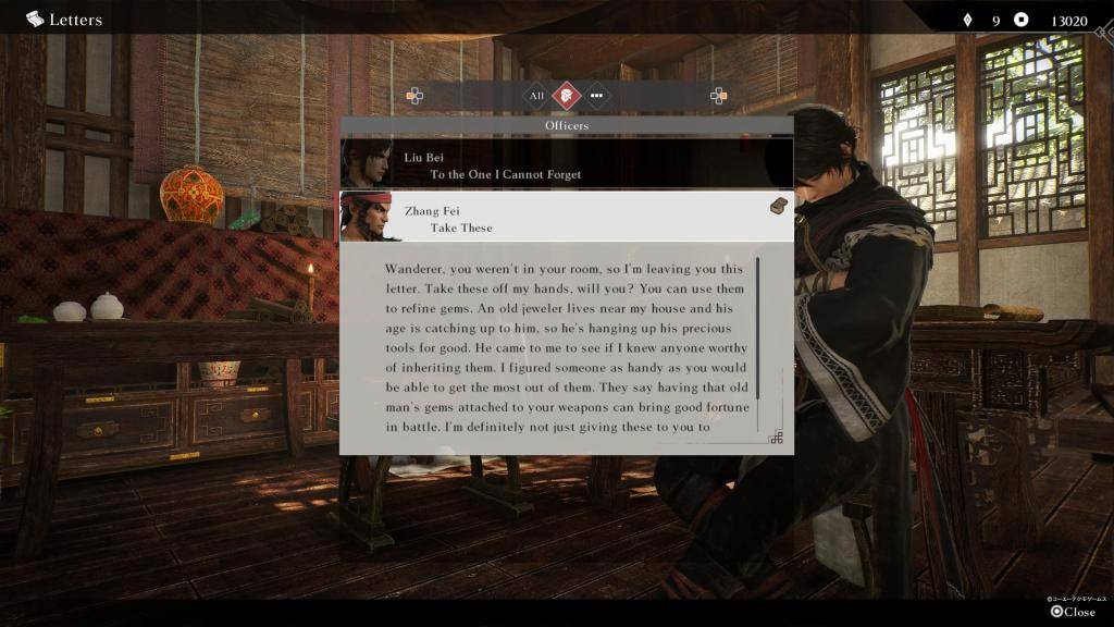 La lettera di Zhang Fei in Dynasty Warriors: Origins