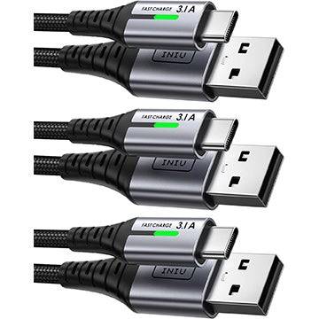 3 paket INIU USB Tip-C-USB Type-A kablolar