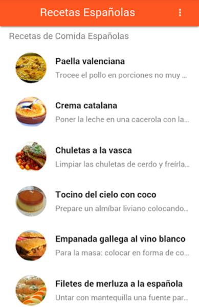 Recetas Españolas Captura de pantalla 1